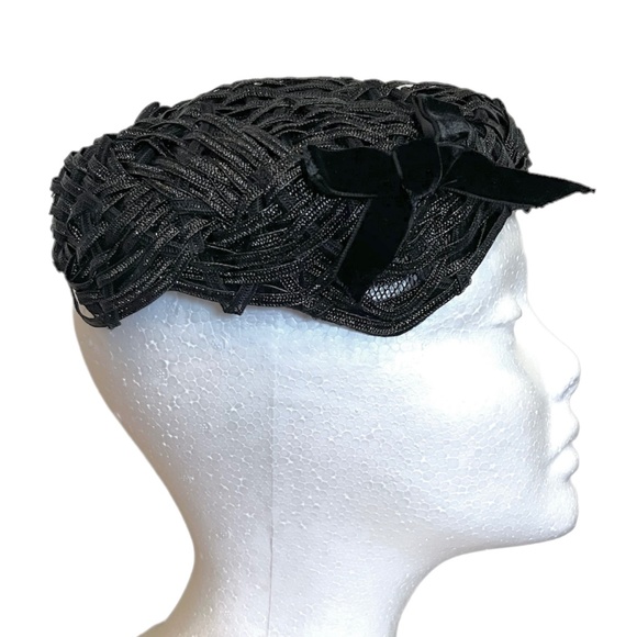 Vintage Mr. Irving Original Black Fascinator Hat main image 3